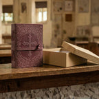 Traditional red leather Bible for spiritual reading
