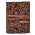 Leather Village premium floral leather writing notebook