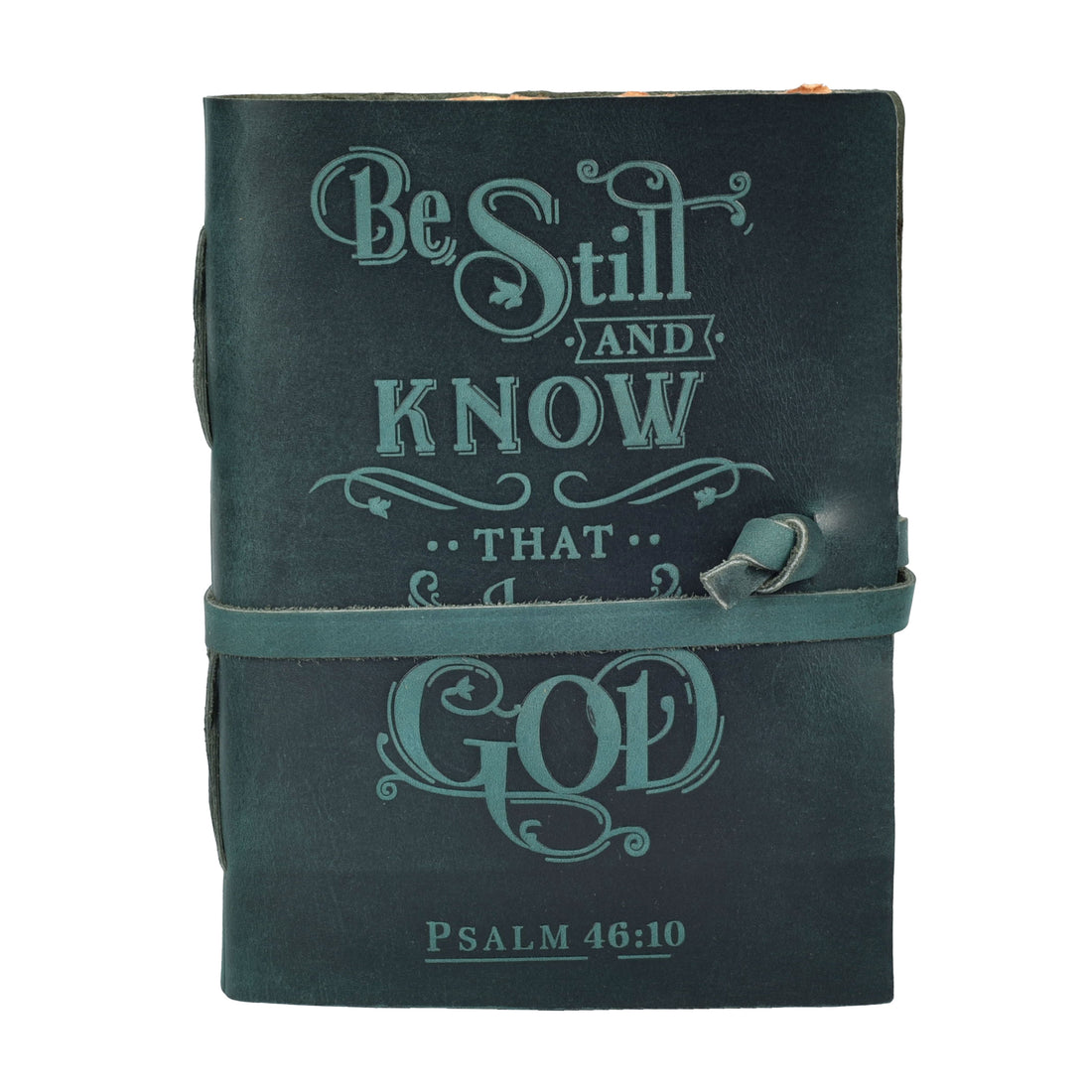 Prayer Journal Psalm 46:10 Embossed Journal Leather Bound Bible Study Journal - 200 Pages Handmade Cotton Deckle Edge Paper for Drawing, Writing & Sketching