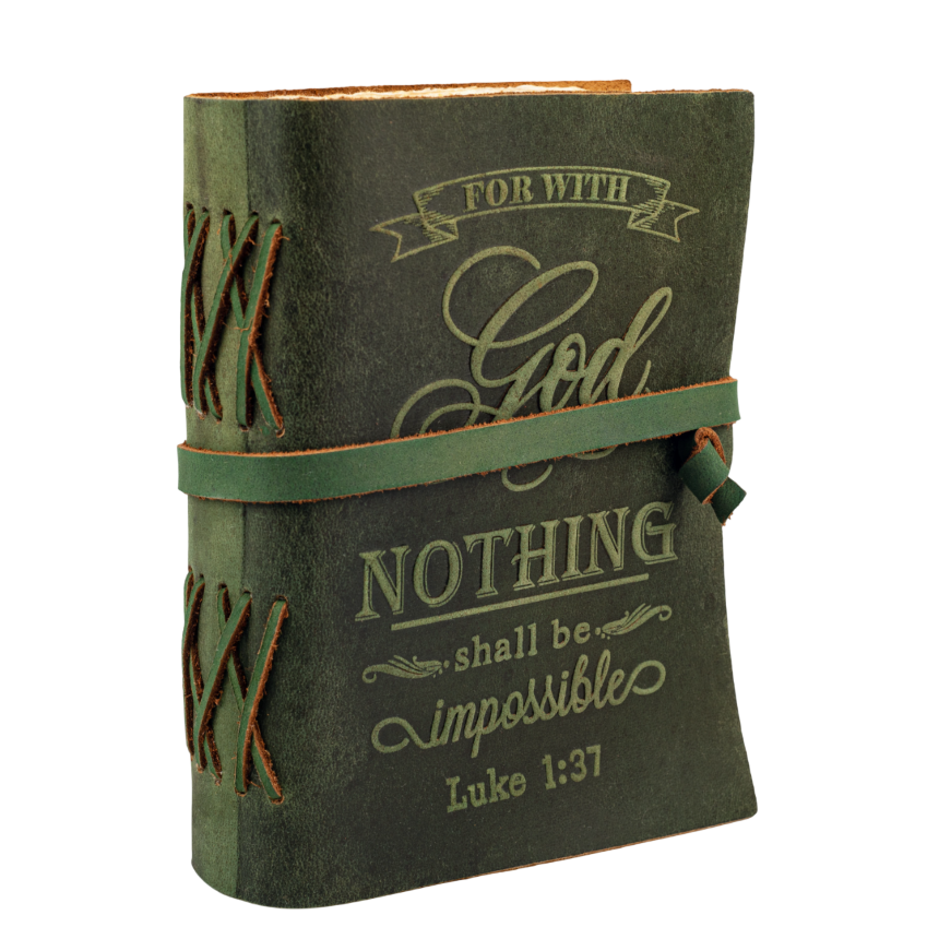 Leather Village aqua leather scripture writing journal