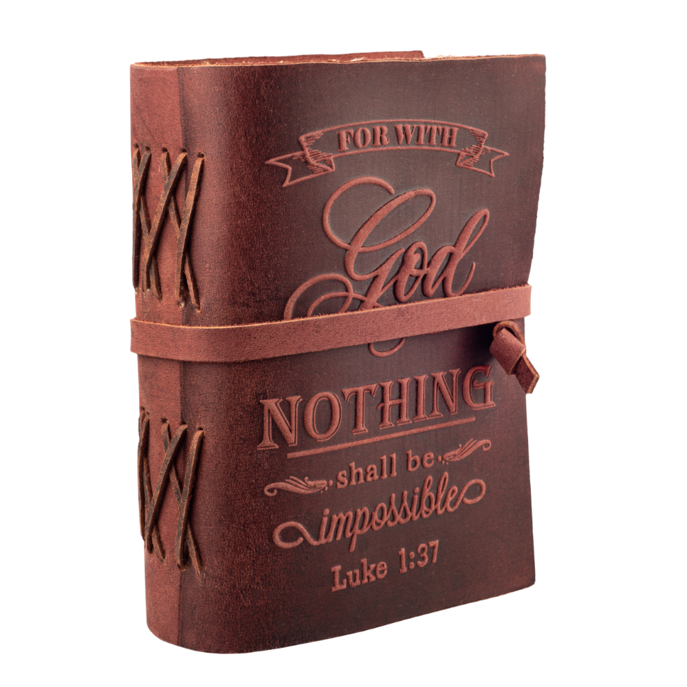 Leather Village fuchsia leather scripture writing journal