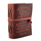 Leather Village fuchsia leather scripture writing journal