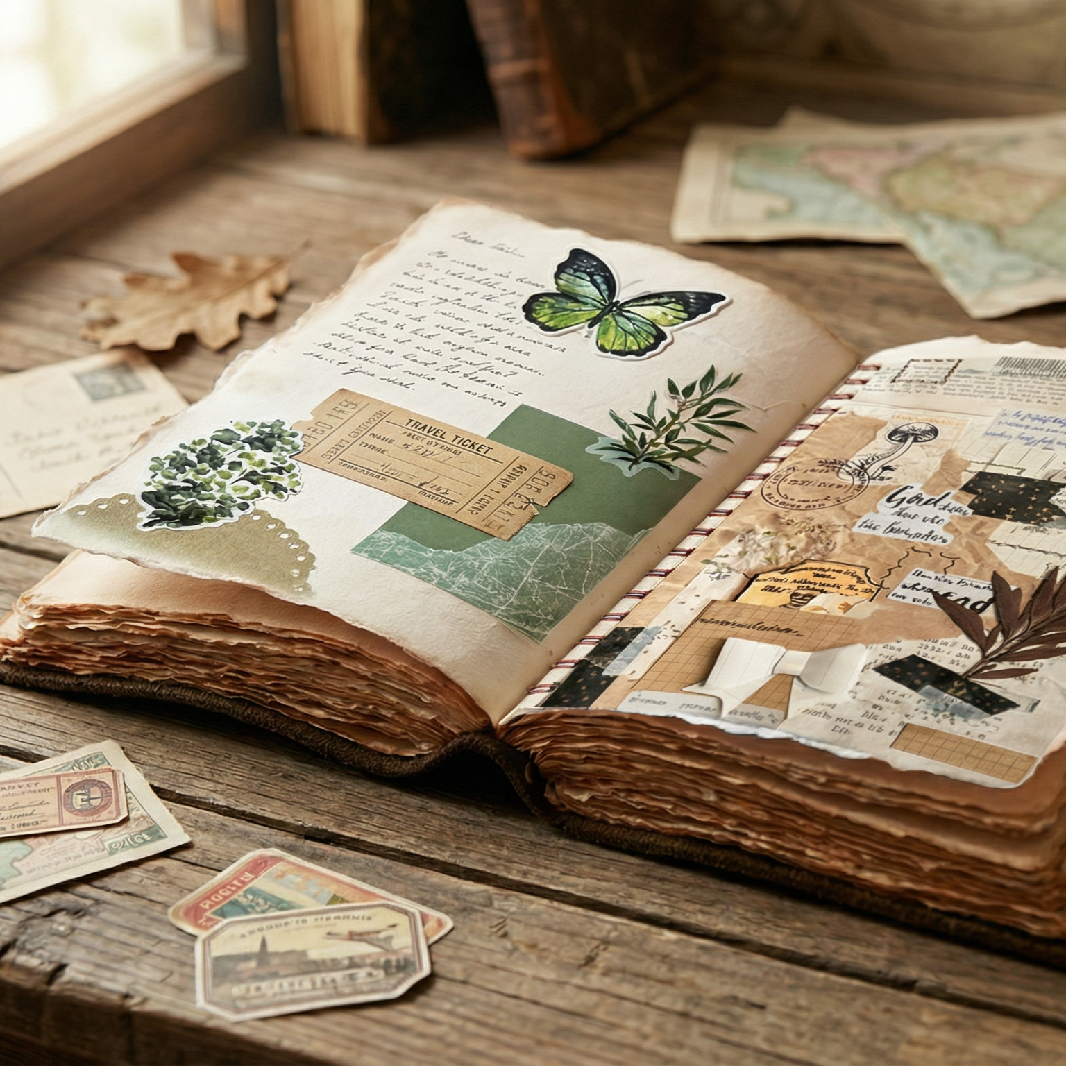 Leather Village floral embossed luxury leather study journal