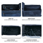 Leather Toiletry Bag for Travel - Blue