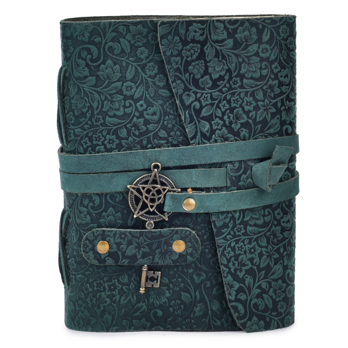 Leather Bound Journal Floral Embossed Notebook - 260 Page- 7"X5"- Vintage Paper Writing Journal Sketchbook