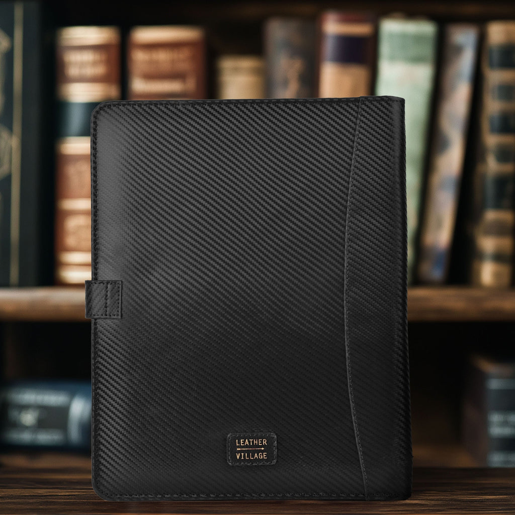 Leather Village carbon fiber leather resume document holder