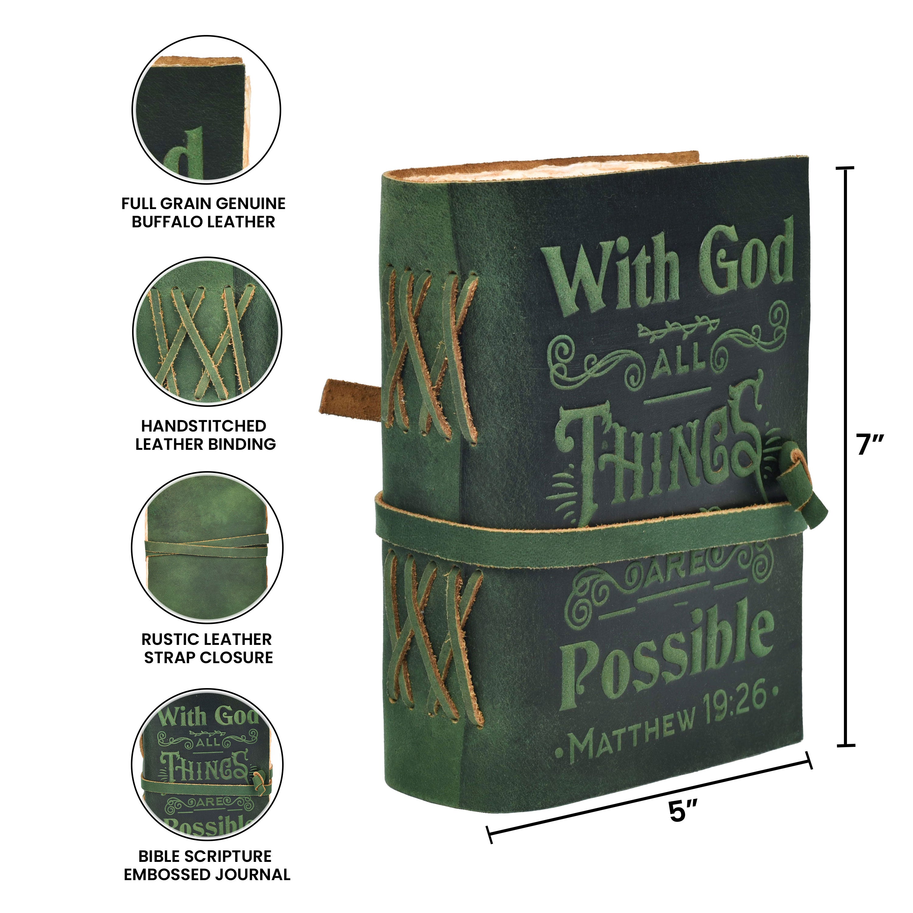 Christian Leather Journal- Green