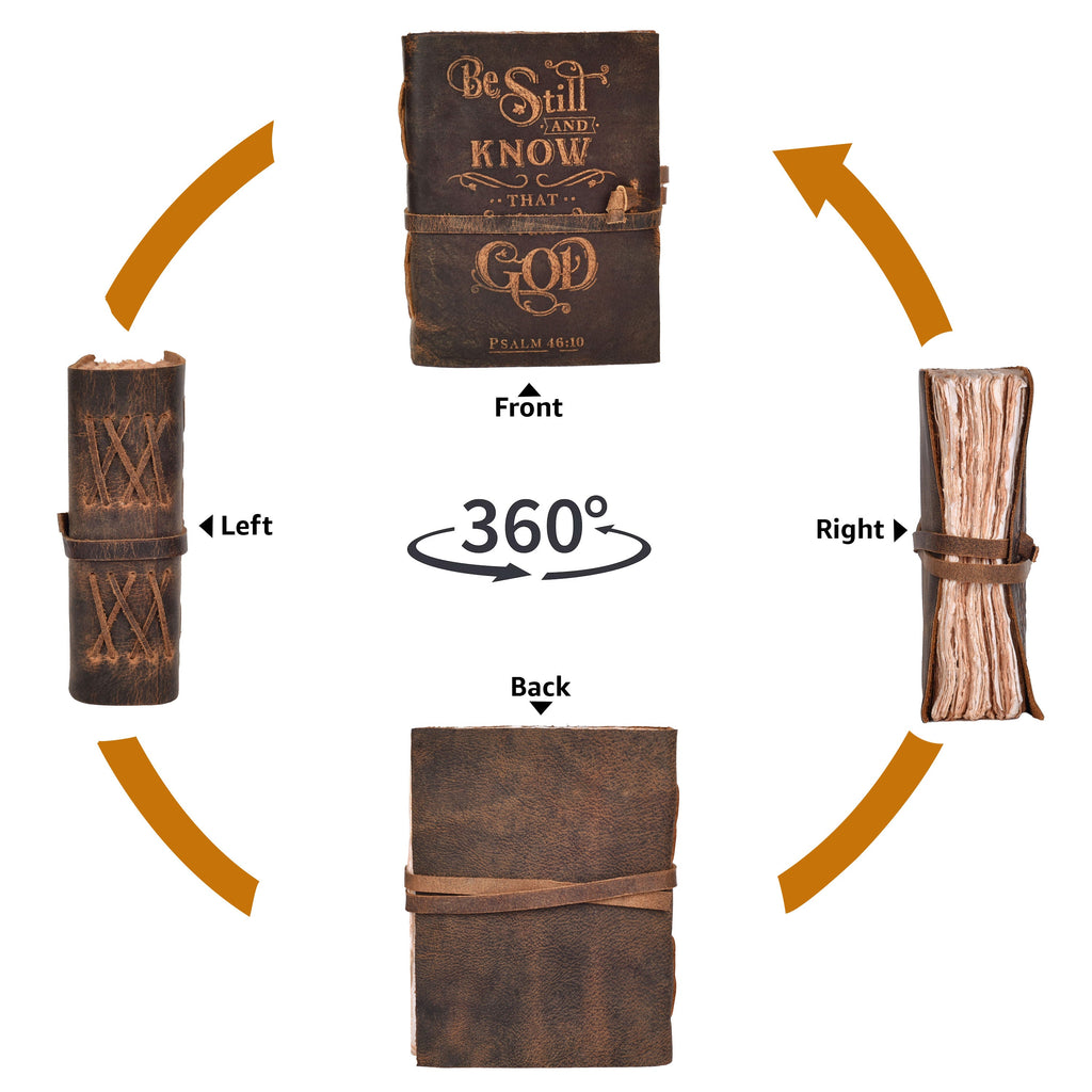 Bible Journal- Distressed Brown Leather Village