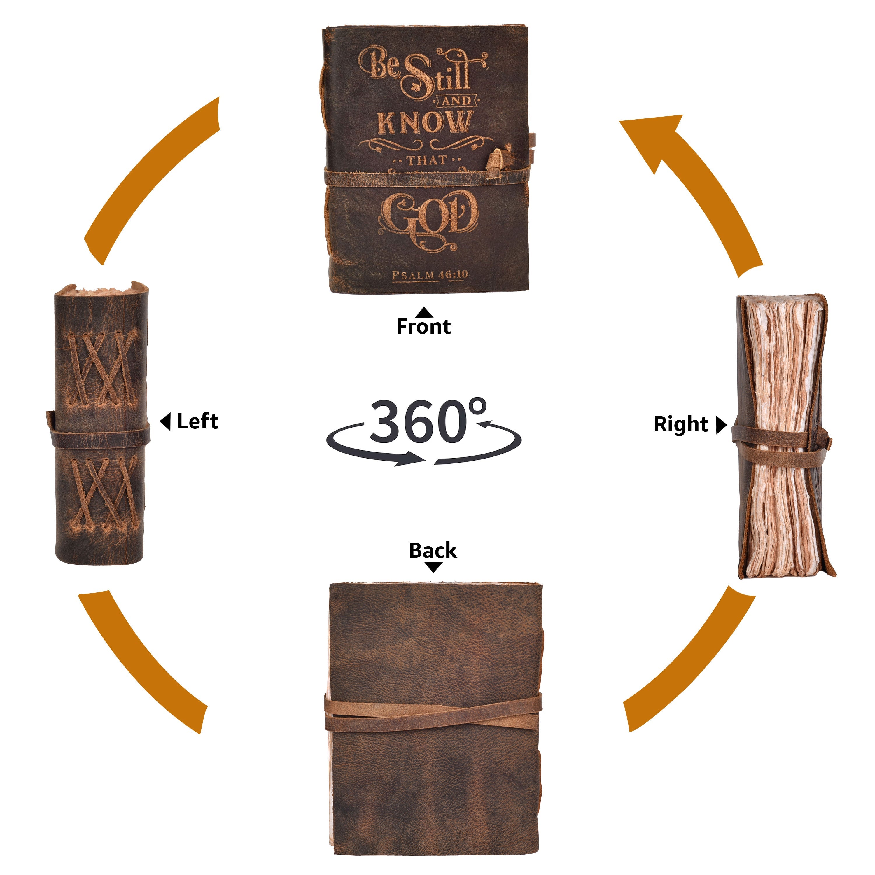 Bible Journal- Distressed Brown Leather Village