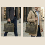 Leather Laptop Messenger Briefcase Bag - OLIVE Leather Village