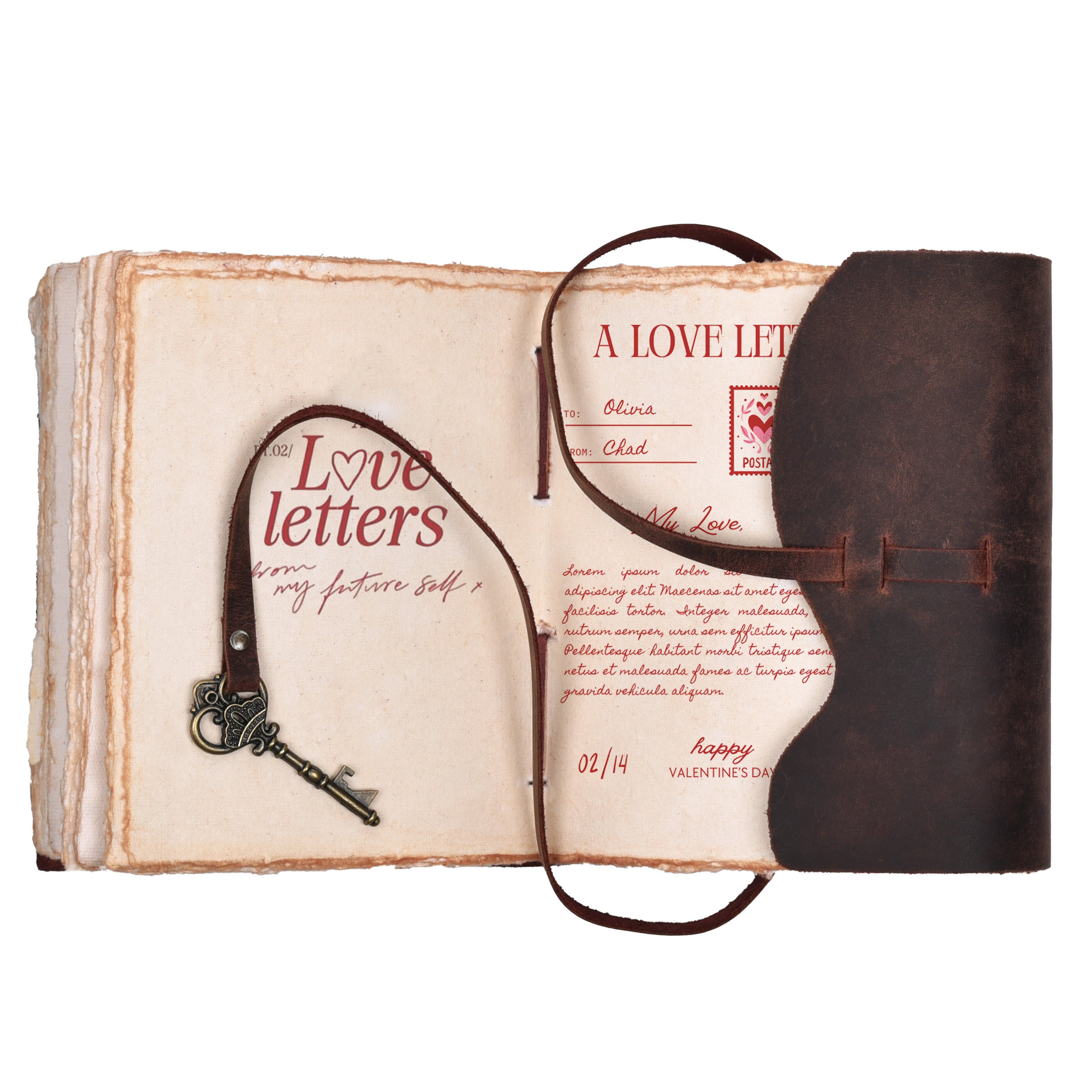 HANDCRAFTED VINTAGE LEATHER JOURNAL WITH ANTIQUE KEY - BOOK OF SHADOWS JOURNAL FOR MEN & WOMEN