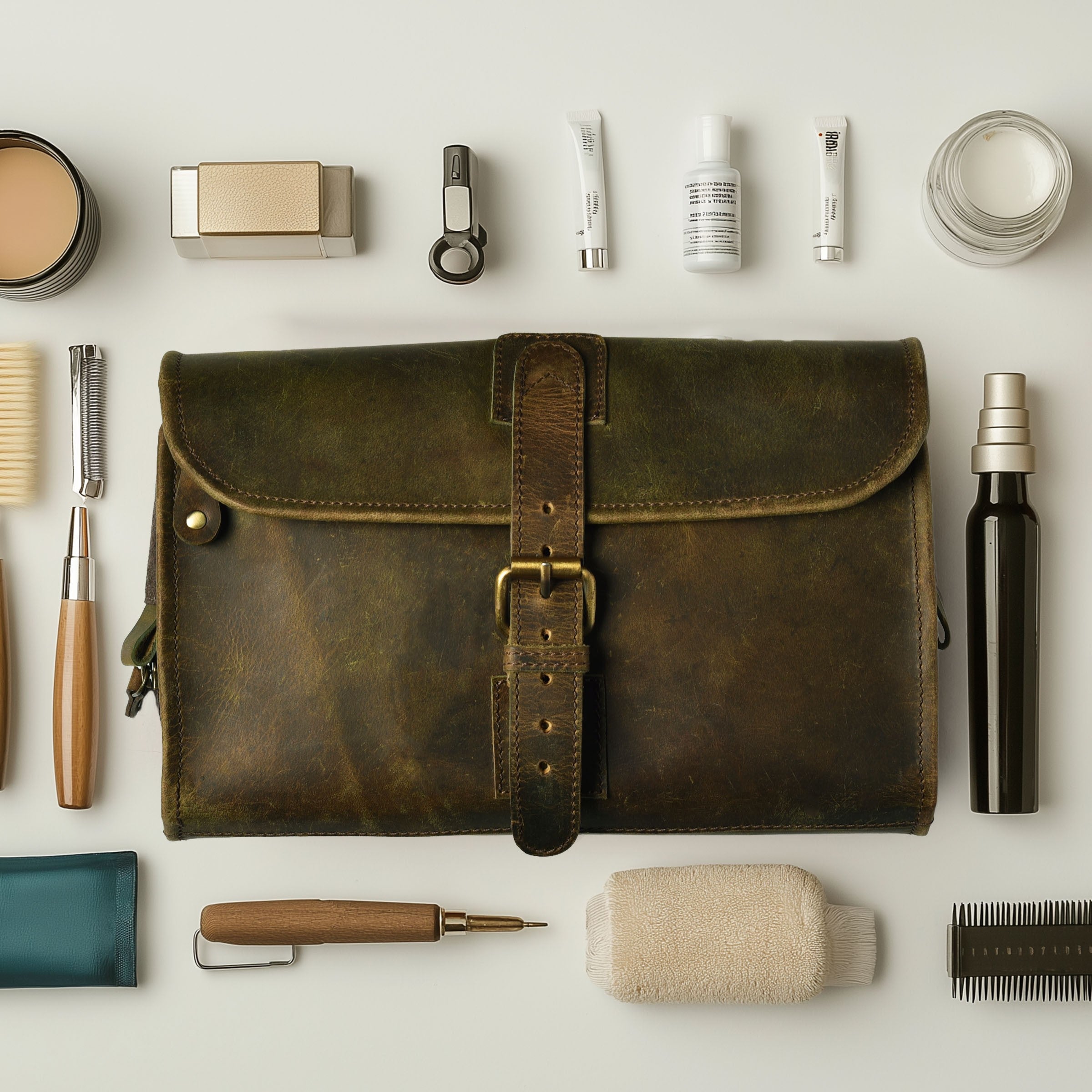 Hanging Toiletry Bag for Travel - Mud Brown