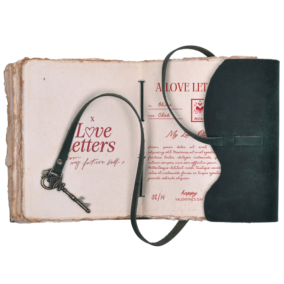 HANDCRAFTED VINTAGE LEATHER JOURNAL WITH ANTIQUE KEY - BOOK OF SHADOWS JOURNAL FOR MEN & WOMEN
