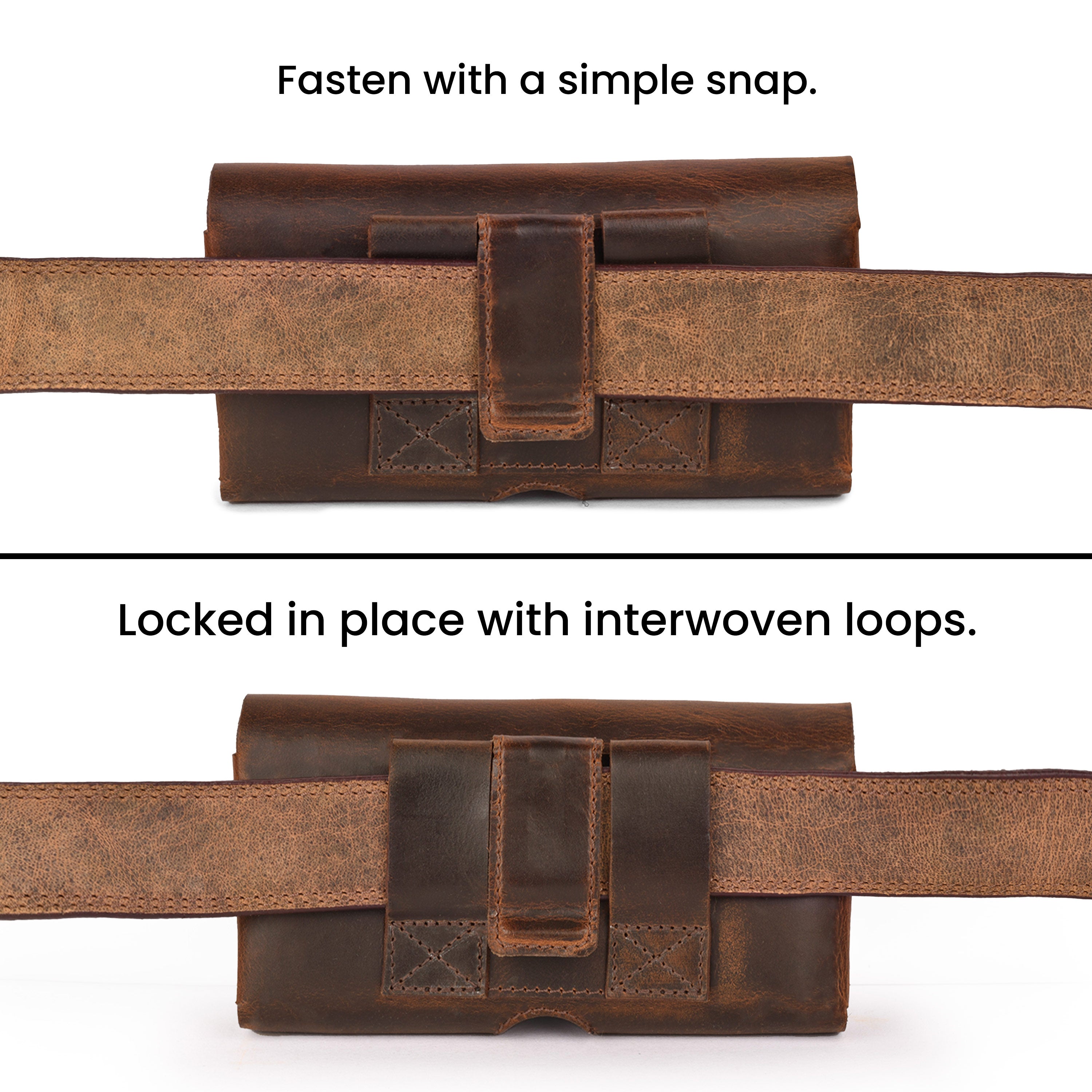 Leather Phone Holster Belt Clip Style for Men – Cell Phone Holsters Leather Belt Pouch – Horizontal Cell Phone Holder for Belt with Magnet Closure – Leather Cell Phone Holder for Belt