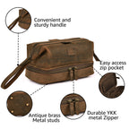 Brown Leather Dopp Kit – Travel Toiletry Bag