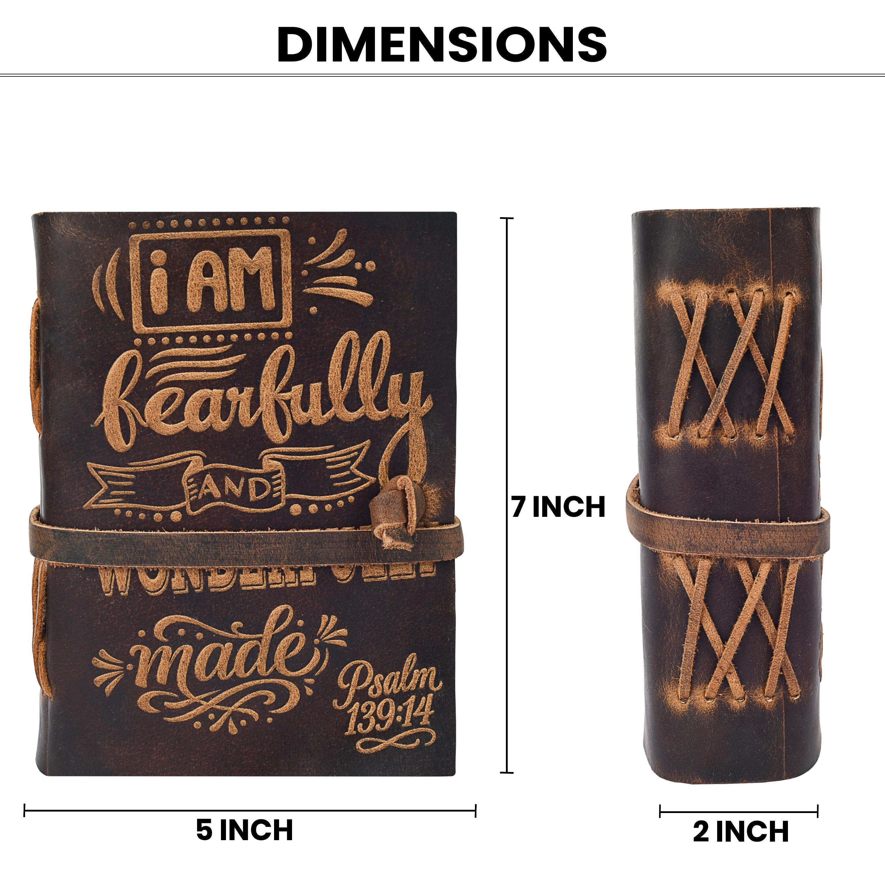 Leather Bound Handmade Christian Bible Journal - Brown