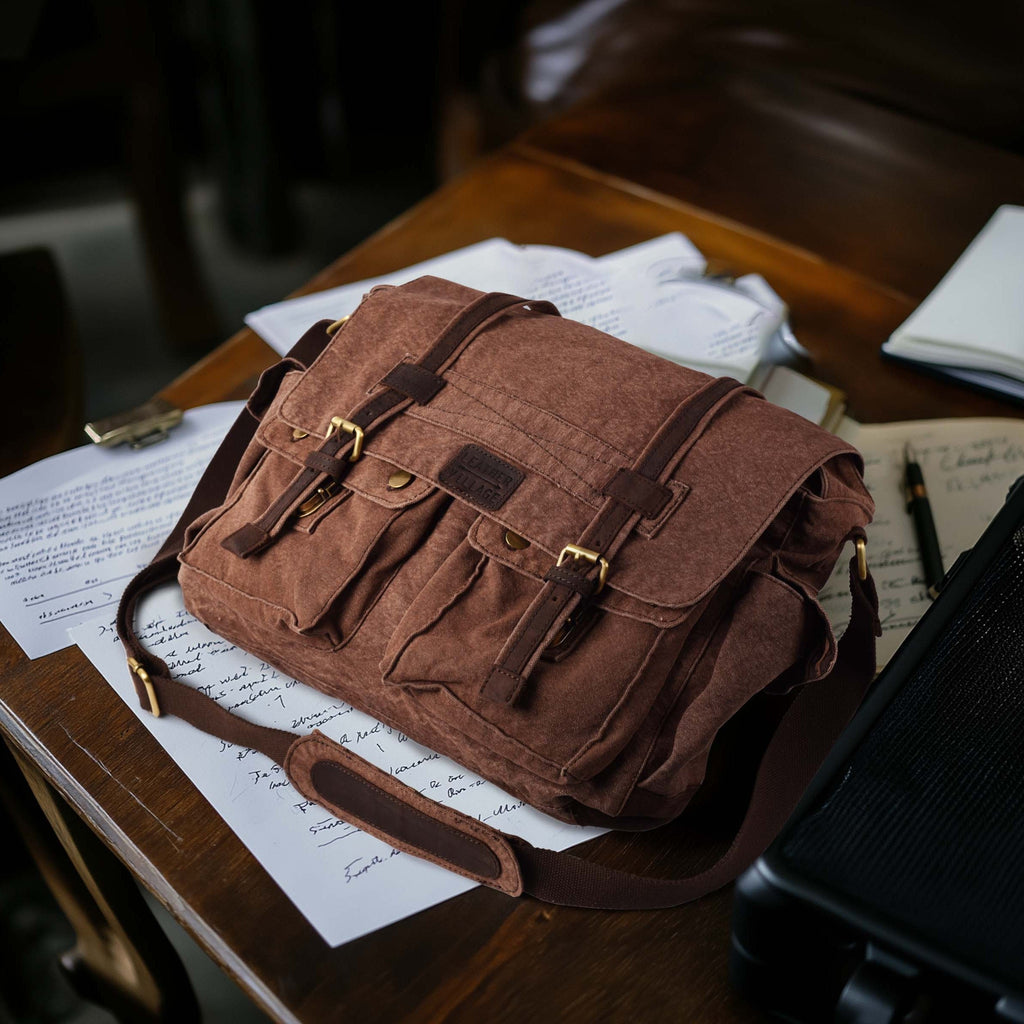 canvas leather messenger backpack Canvas Messenger Shoulder Bag