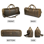 Leather Travel Duffel Bag - Mud