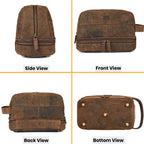 Leather Village Genuine Distressed Brown Leather Travel Toiletry Organizer for Men