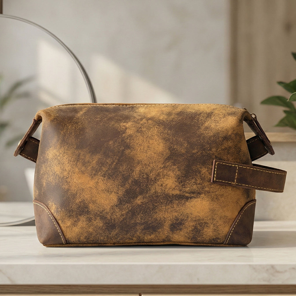 Leather Vintage Travel Toiletry Bag