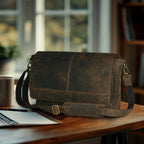 Handmade Vintage Leather Messenger Bag - Brown Leather Village