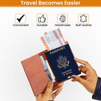 Leather Village red stylish leather passport wallet cover