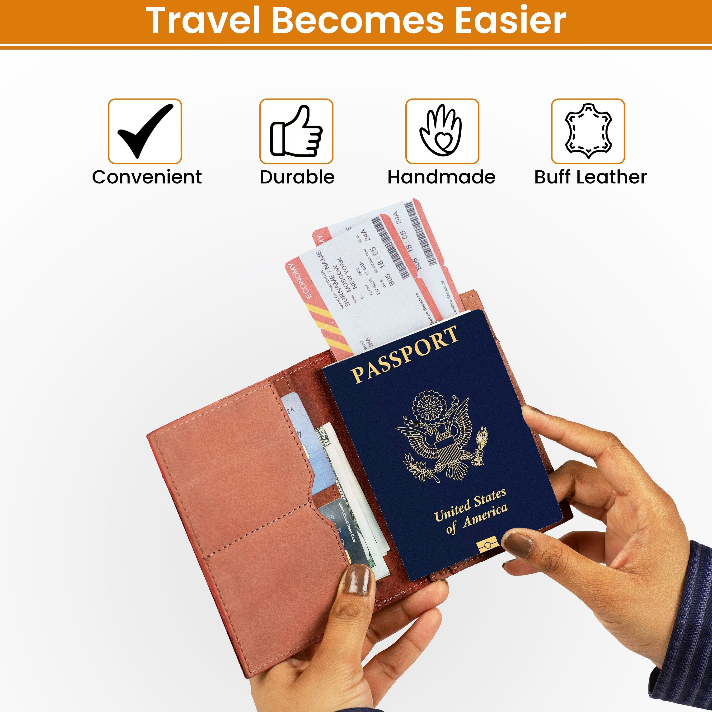 Leather Village red stylish leather passport wallet cover