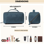 Leather Travel Cosmetic Bag for Women - Blue