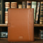 Leather Village carbon black leather padfolio organizer folder