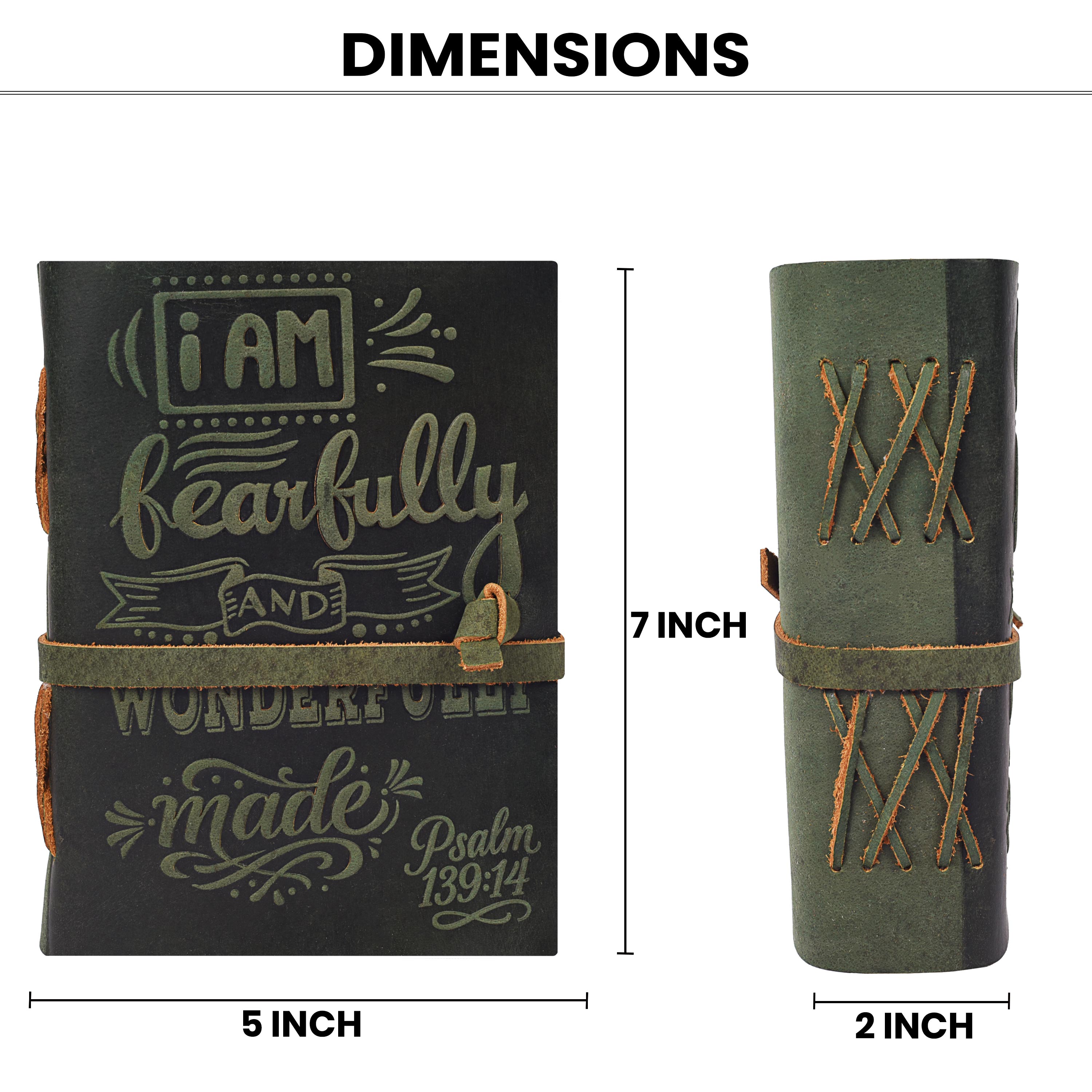 Handmade Leather Bound Bible Journal for Men & Women – Green