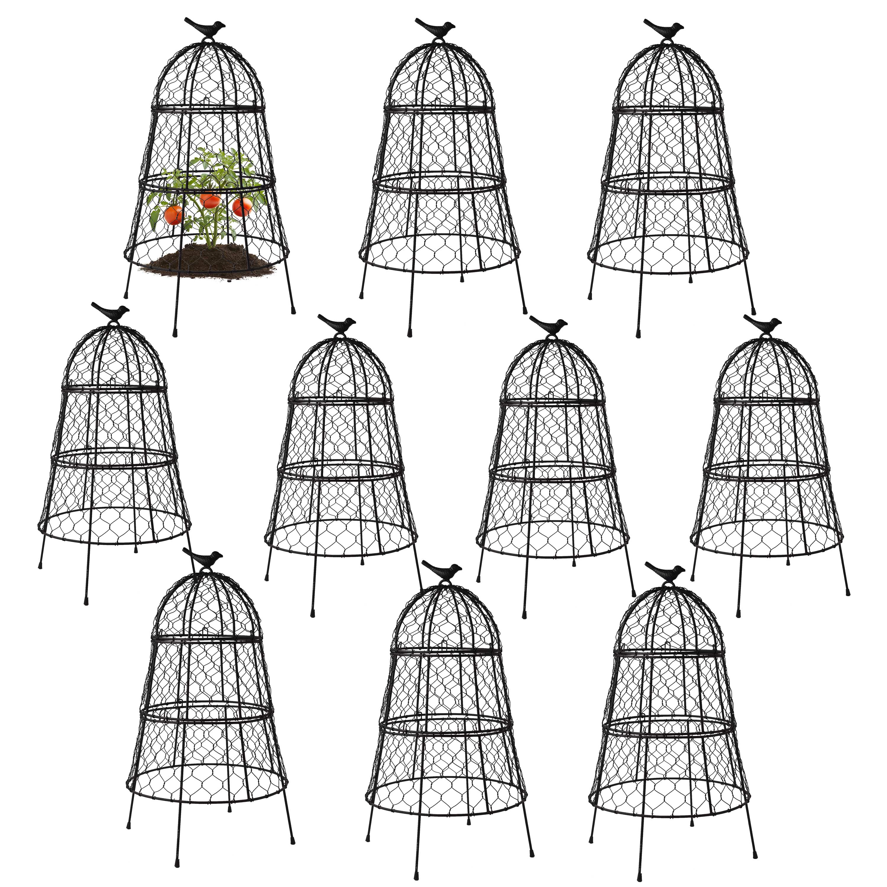Heavy-Duty Chicken Wire Plant Cloches – Rustproof Garden Protectors and Plant Cages for Vegetables and Flowers – Safeguard Plants from Deer and Critters – 20” x 12”