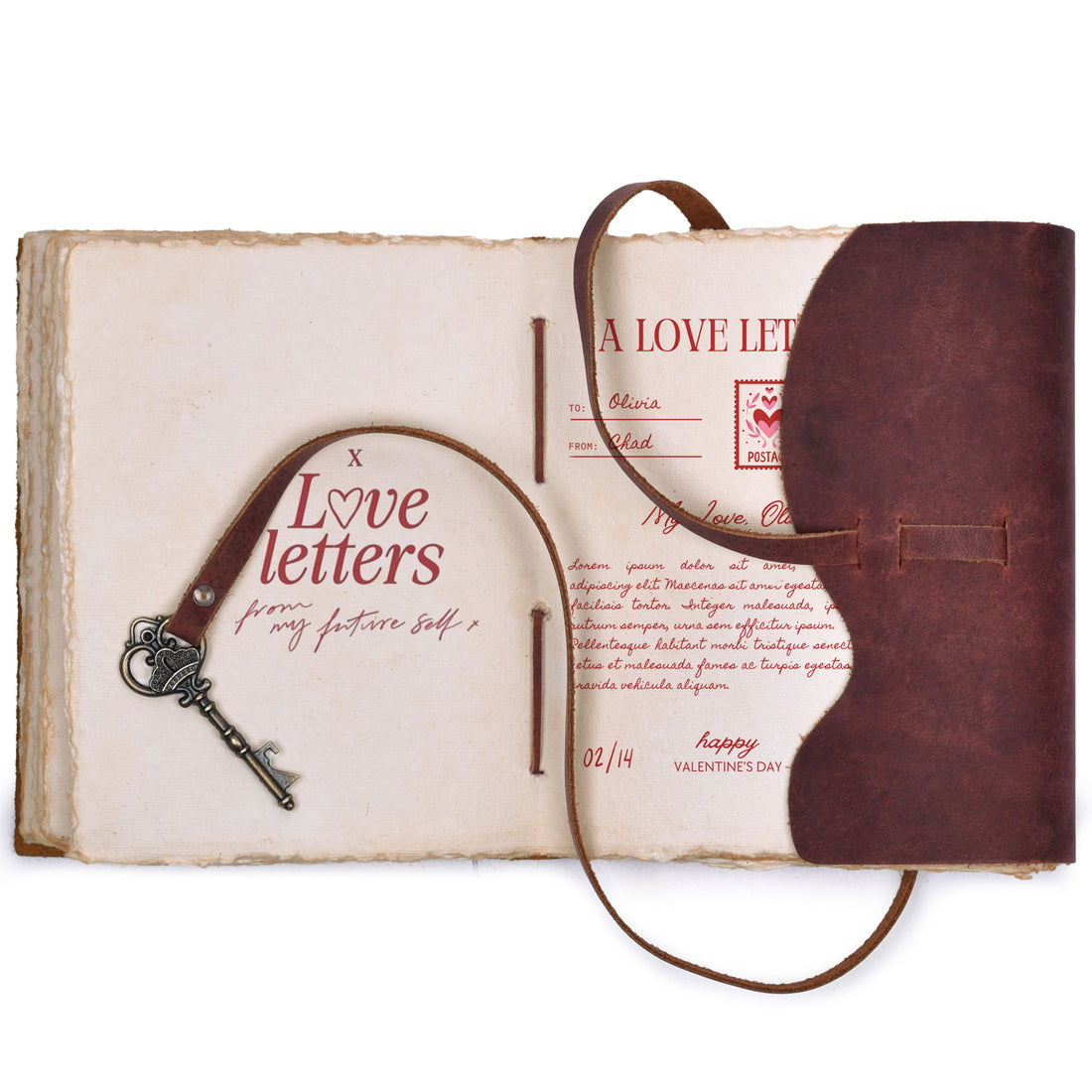 HANDCRAFTED VINTAGE LEATHER JOURNAL WITH ANTIQUE KEY - BOOK OF SHADOWS JOURNAL FOR MEN & WOMEN