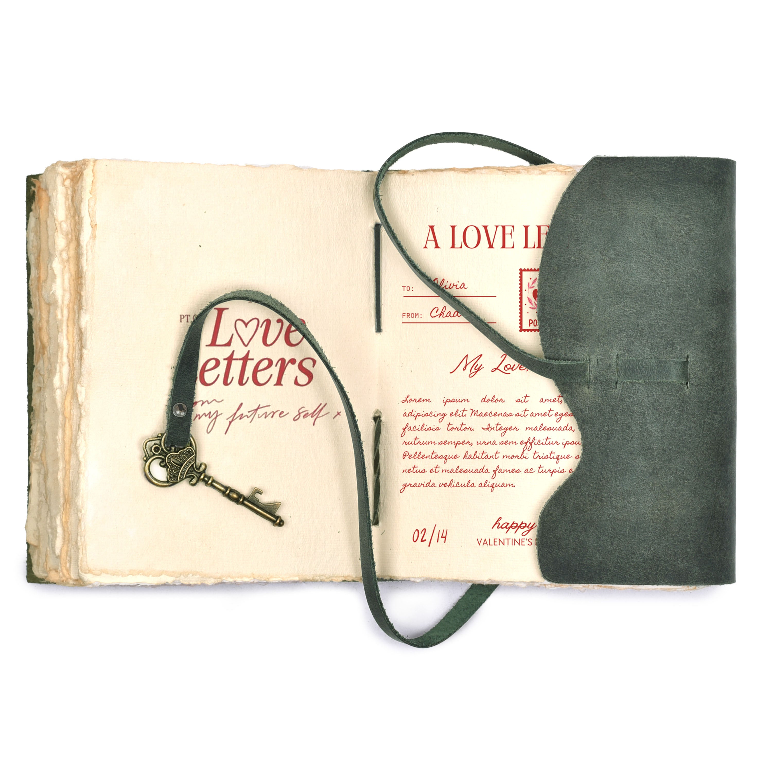 HANDCRAFTED VINTAGE LEATHER JOURNAL WITH ANTIQUE KEY - BOOK OF SHADOWS JOURNAL FOR MEN & WOMEN