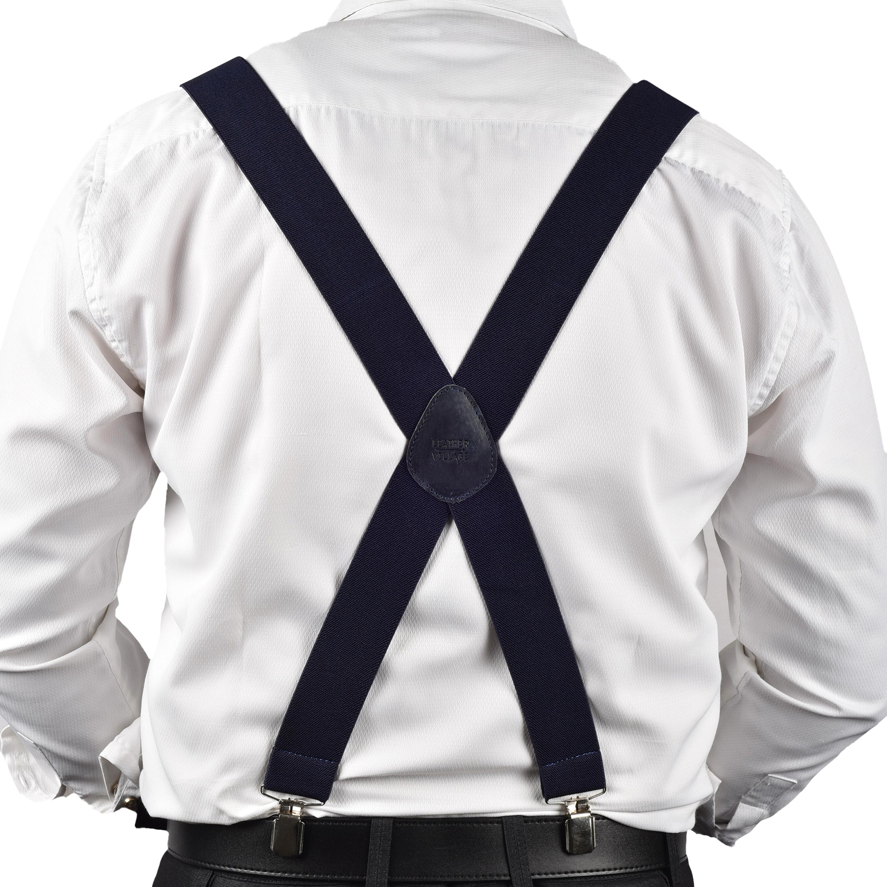 Adjustable Suspenders for Men & Women X-Back Elastic Braces with Strong Clips, Classic Style for Any Occasion