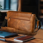 Handmade Vintage Leather Messenger Bag - Tan