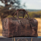 Leather Travel Duffel Bag - Cherry