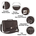 Leather Messenger Bag for Men & Women - Dark Brown