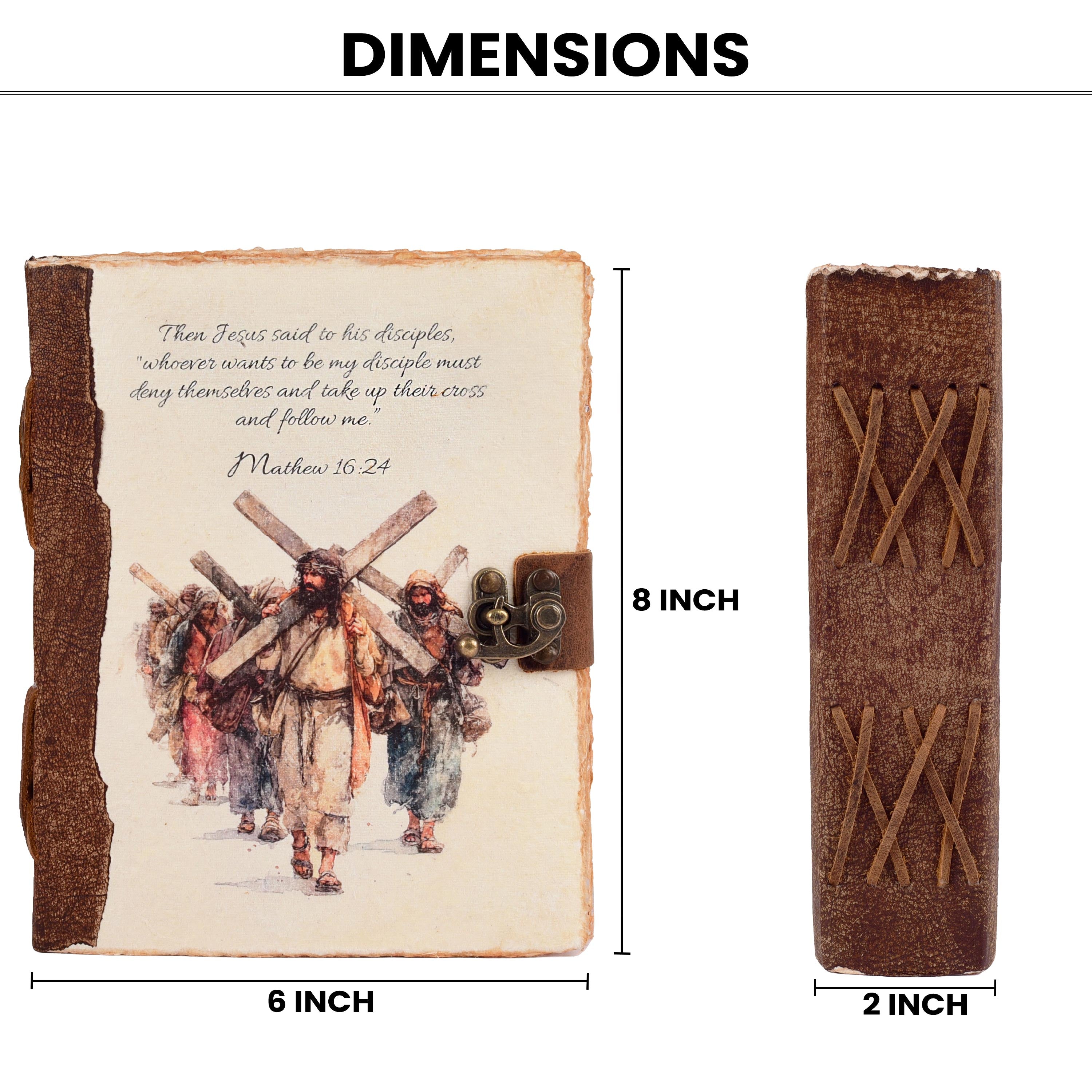 Mathew 16:24 Leather Journal