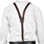 Leather Suspenders for Men & Women Adjustable Y-Back Braces with Snaps Vintage Classic Style for Any Occasion Leather Village