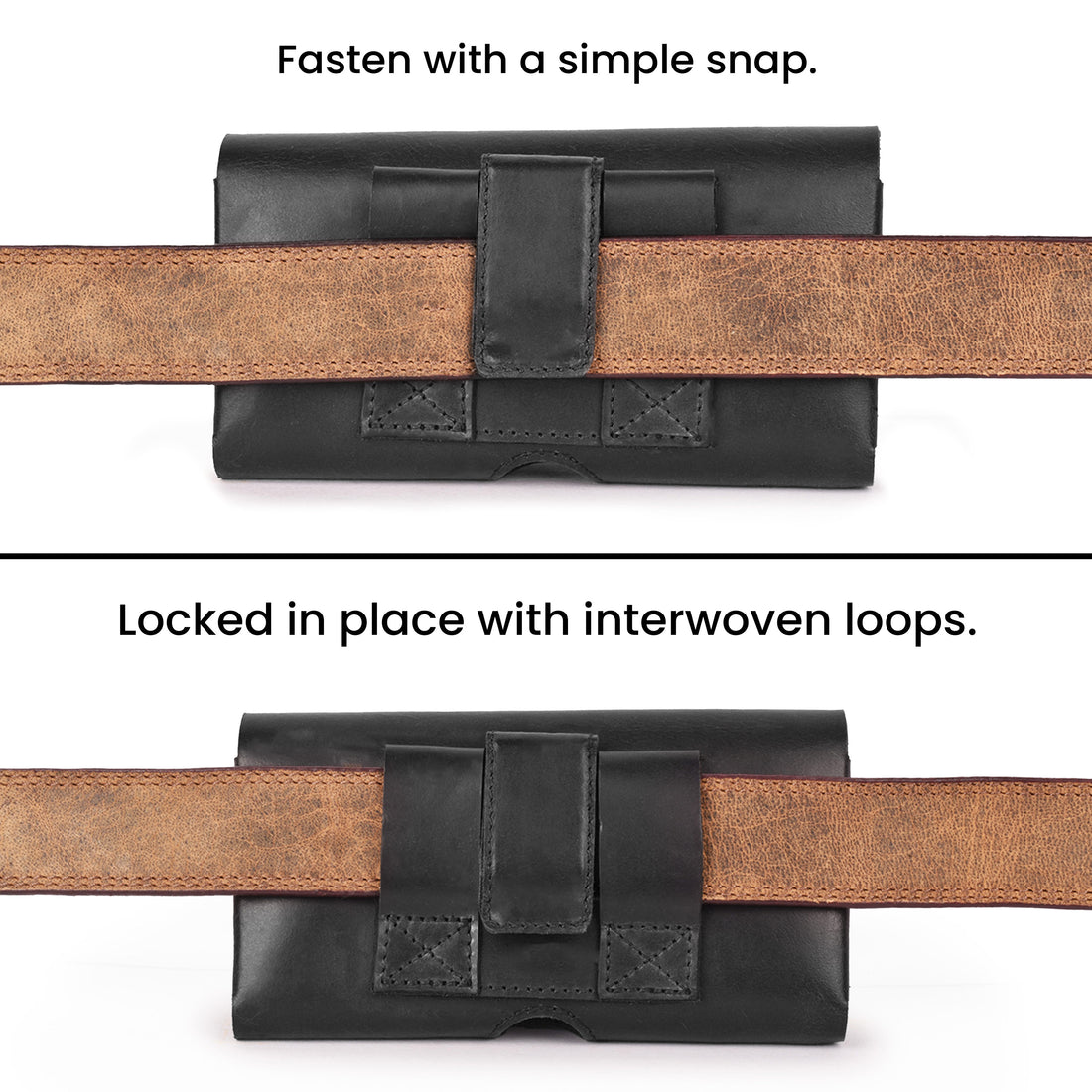 Leather Phone Holster Belt Clip Style for Men – Cell Phone Holsters Leather Belt Pouch – Horizontal Cell Phone Holder for Belt with Magnet Closure – Leather Cell Phone Holder for Belt