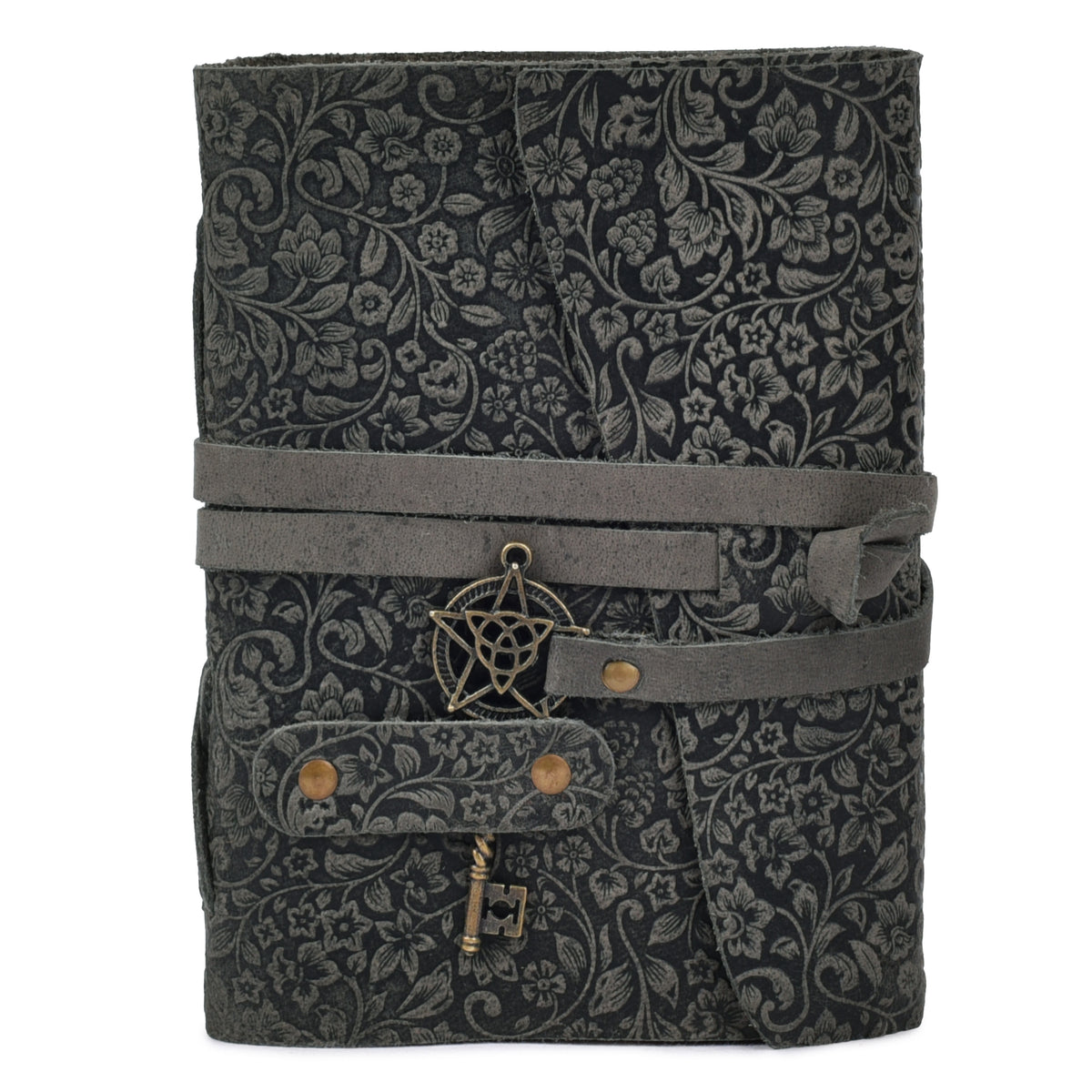 Leather Bound Journal Floral Embossed Notebook - 260 Page- 7"X5"- Vintage Paper Writing Journal Sketchbook