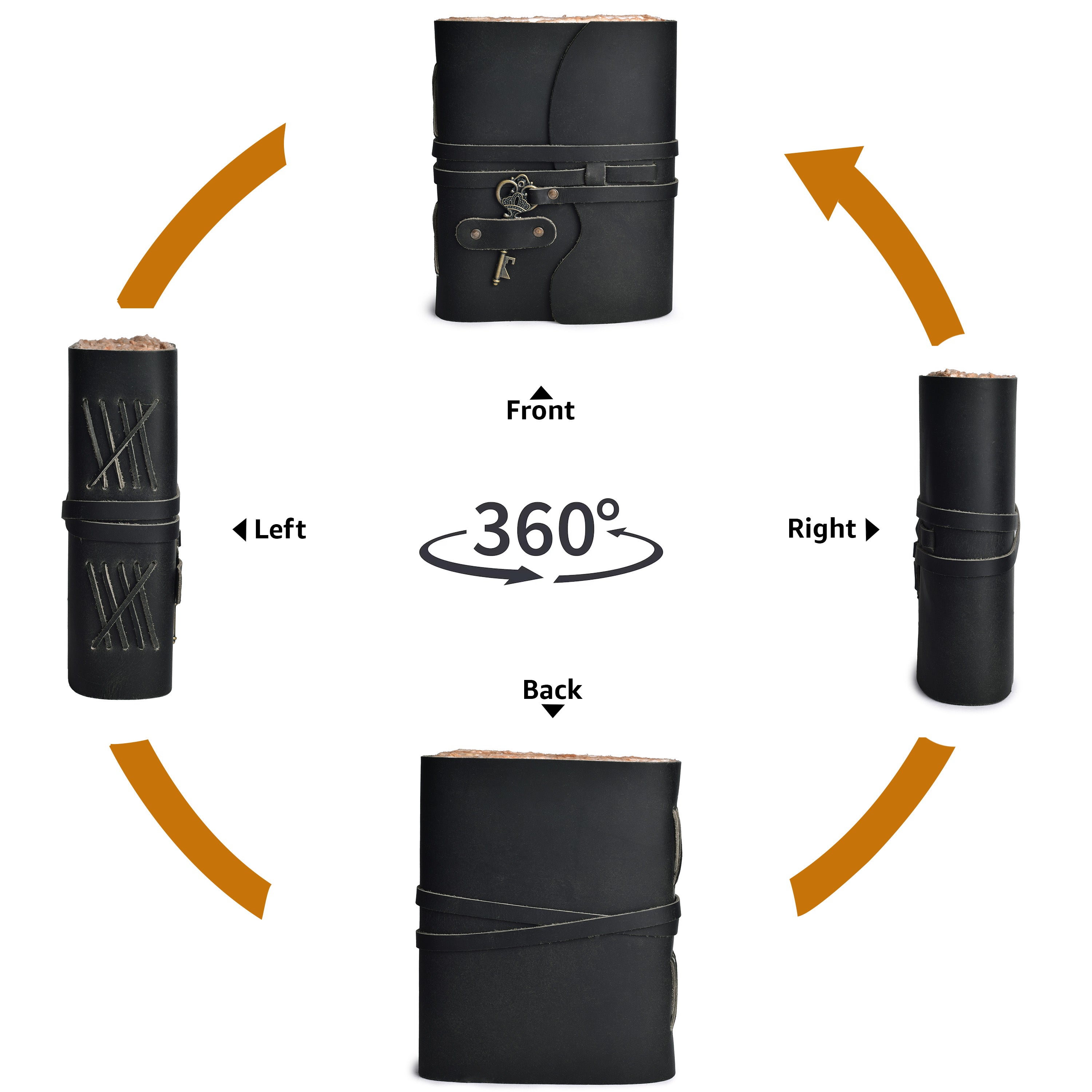 HANDCRAFTED VINTAGE LEATHER JOURNAL WITH ANTIQUE KEY - BOOK OF SHADOWS JOURNAL FOR MEN & WOMEN