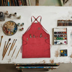 Canvas Cross-Back Work Apron for Men - Red
