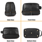 Leather Village Genuine Leather Shaving Kit Bag for Travel and Grooming
