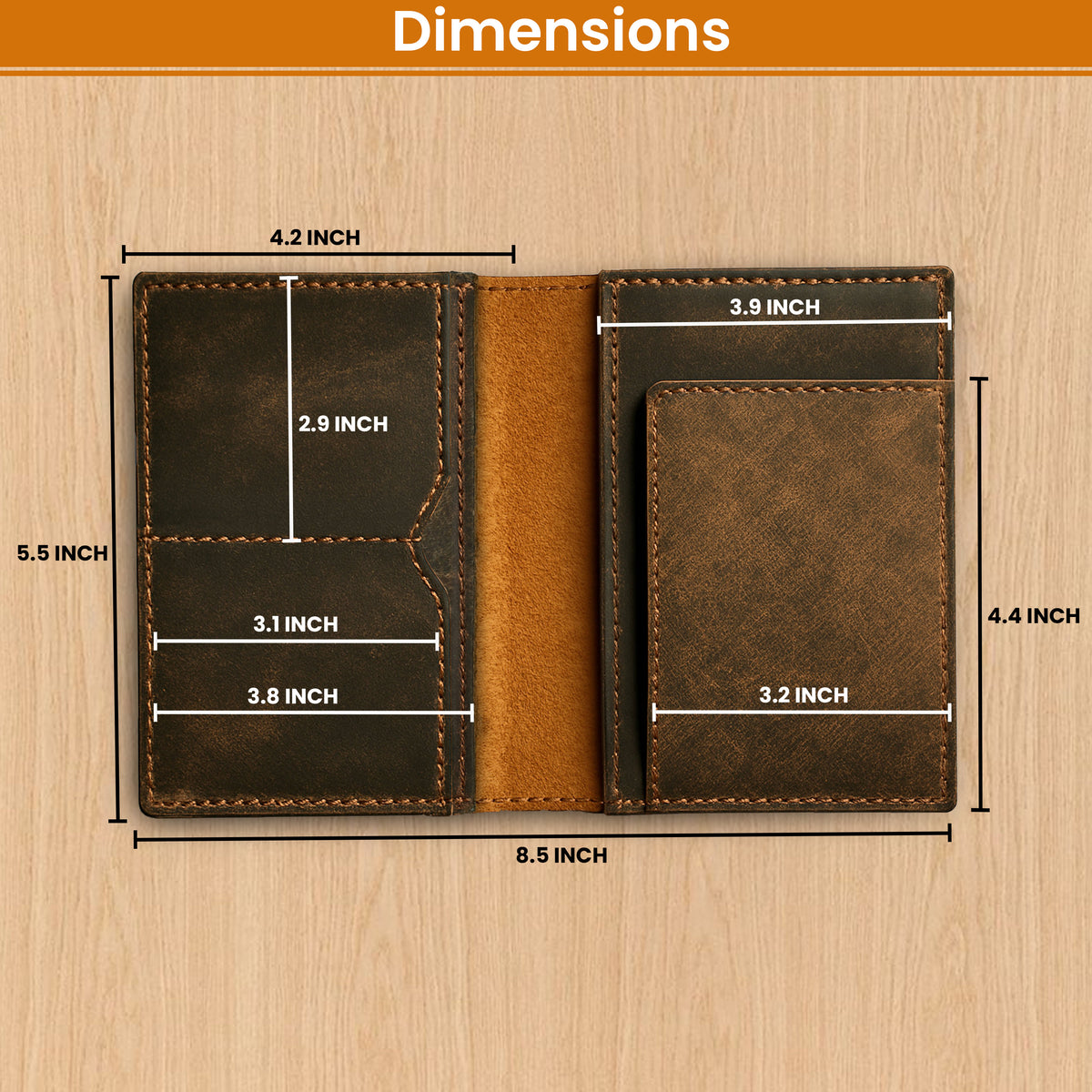 Leather Passport Holder Cover – Travel Wallet with Card Slots, Vintage Passport Case for Men & Women – Cute Organizer for Travel Accessories & Documents