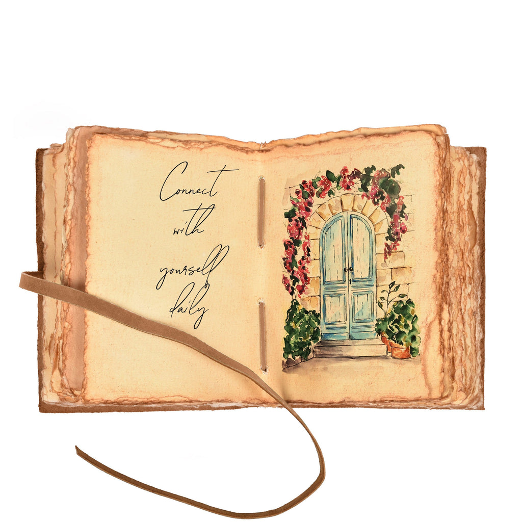 Leather Village crust embossed leather prayer journal
