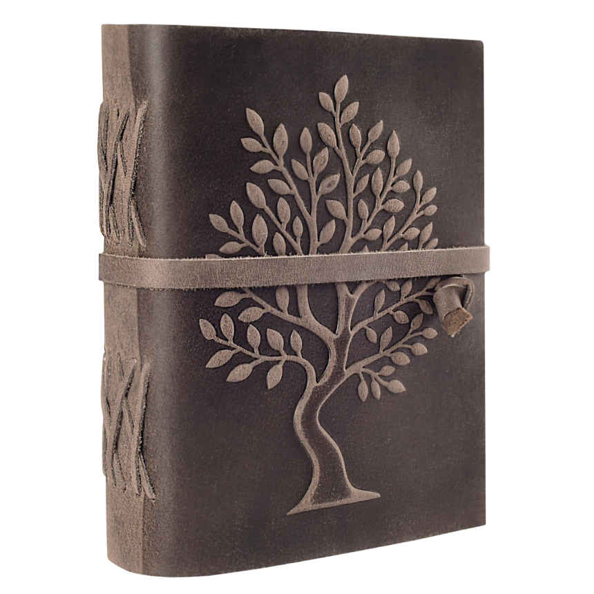 Grey Tree of Life Journal Leather Village