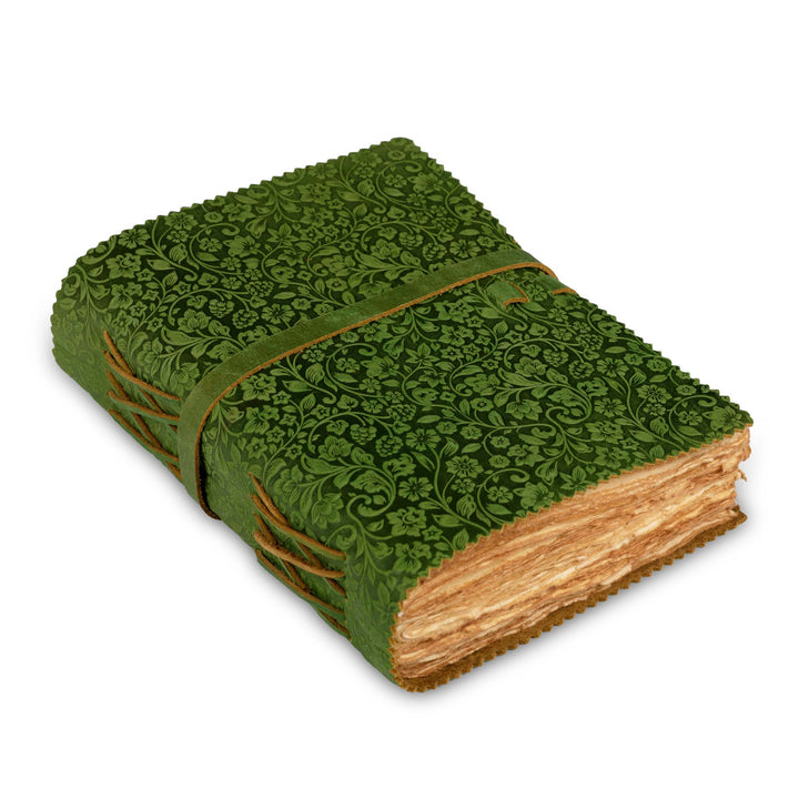 Leather Bound Floral Embossed Journal for Women Men - 200 Pages - Book of Shadows, Vintage Blank Paper Travel Diary, Notebook for Writing, Drawing, Sketchbook (Copy)