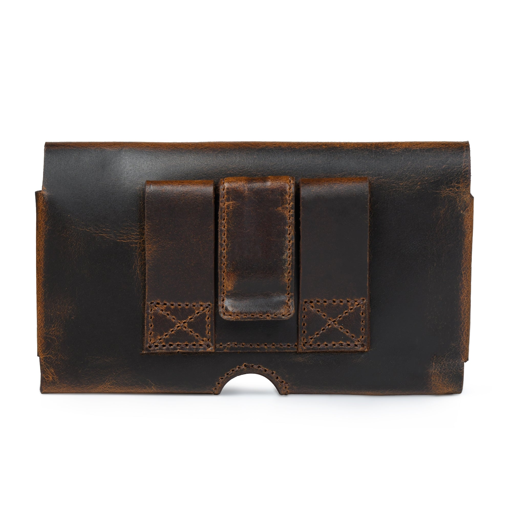 Leather Phone Holster Belt Clip Style for Men – Cell Phone Holsters Leather Belt Pouch – Horizontal Cell Phone Holder for Belt with Magnet Closure – Leather Cell Phone Holder for Belt