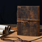 Leather Journal Kraft Lined Paper-Distressed Brown Leather Village